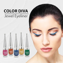 Color Diva Eye Liner | Water Resistant | Long-Lasting, 6Ml Liquid | Pack of 5 (Pink,Copper,Green,Golden,Blue)