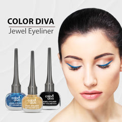 Color Diva Eve Eye Liner | Water Resistant & Long-Lasting | Premium 6Ml Liquid Eye Liner | Pack of 3 (metallic Gold, Blue, Black matte)