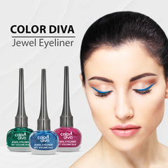 Color Diva Eve Eye Liner | Water Resistant & Long-Lasting | Premium 6Ml Liquid Eye Liner | Pack of 3 (metallic Blue, Pink, Green)