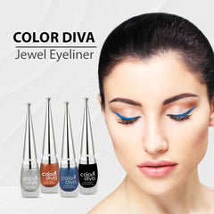 Color Diva Eye Liner | Water Resistant & Long-Lasting | Pack of 4 ( Black,Copper,Blue,Sliver )