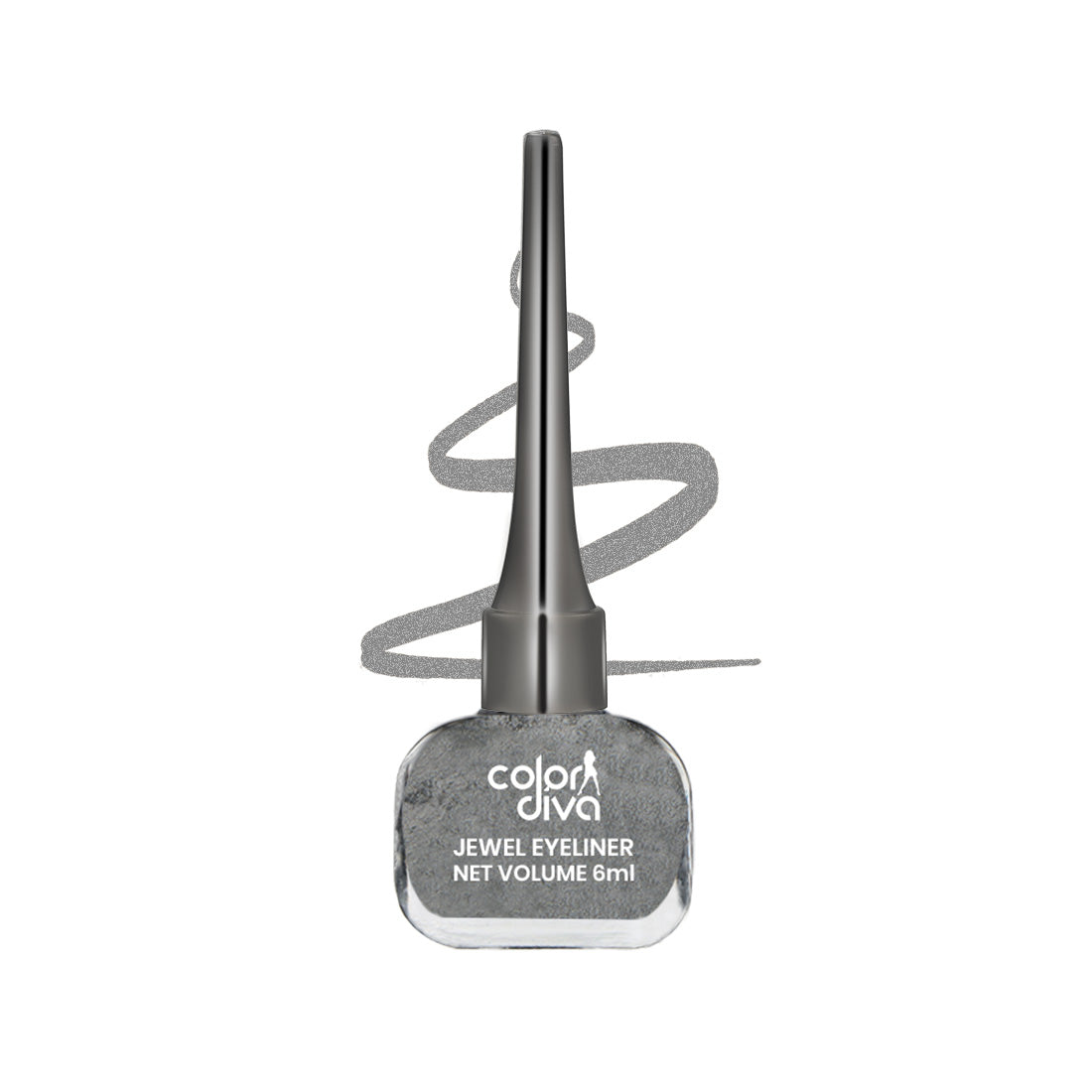 Color Diva Eve Eye Liner | Water Resistant & Long-Lasting | Premium 6Ml Liquid Eye Liner (Grey Metallic)