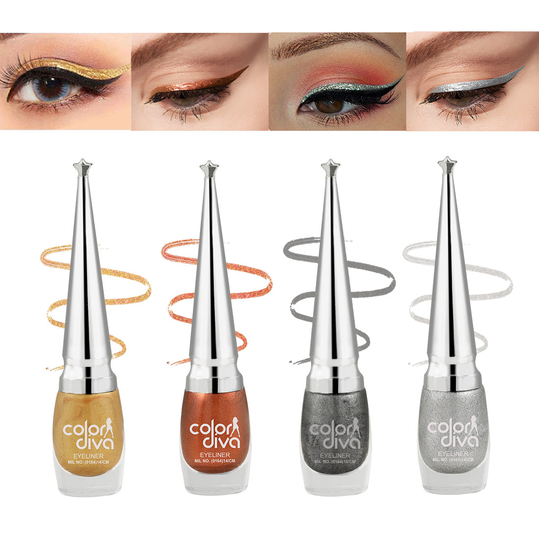 Baris Color Eyeliner Set of 4 (Copper, Gold, Grey, Silver)